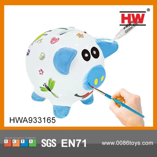 Interesting DIY watercolour ceramic money pot