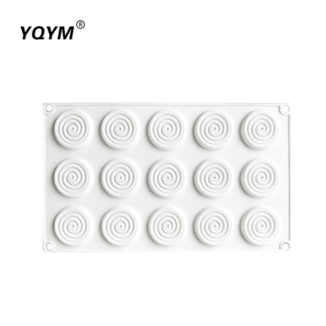 DIY Silicone Dessert Mold - French Mousse Cake Mold 15 Cavity Mosquito Coil Shape Baking Mould
