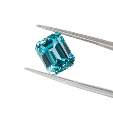 Rectangular Chamfered Green Paraiba Gemstone Laboratory-Cultivated Treasure