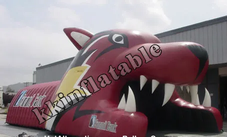 inflatable tiger tunnel tent, entrance tunnel for sports team