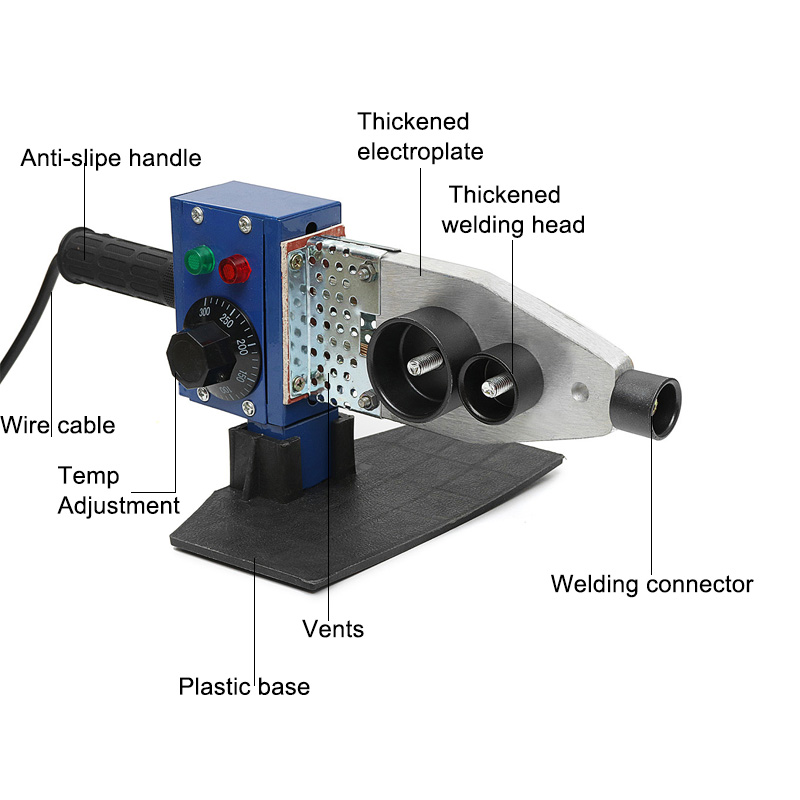 Professional 800W 1000W 220V Automatic Electric Heating Tube Welding Machine PPR PE PP Pipe Welding For Plastic Pipes