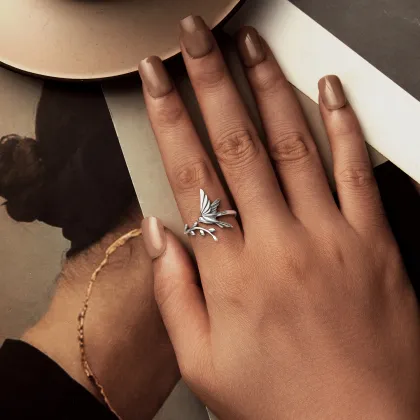 Fashion S925 Sterling Silver Kingfisher Adjustable Rings for Women - Birthday & Valentine's Day Gift