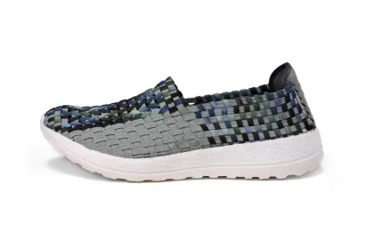 Popular Type Grey Woven Hollow Work Shoes