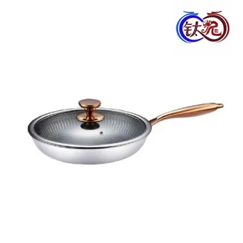 Stainless steel frying pan (gold-plated)