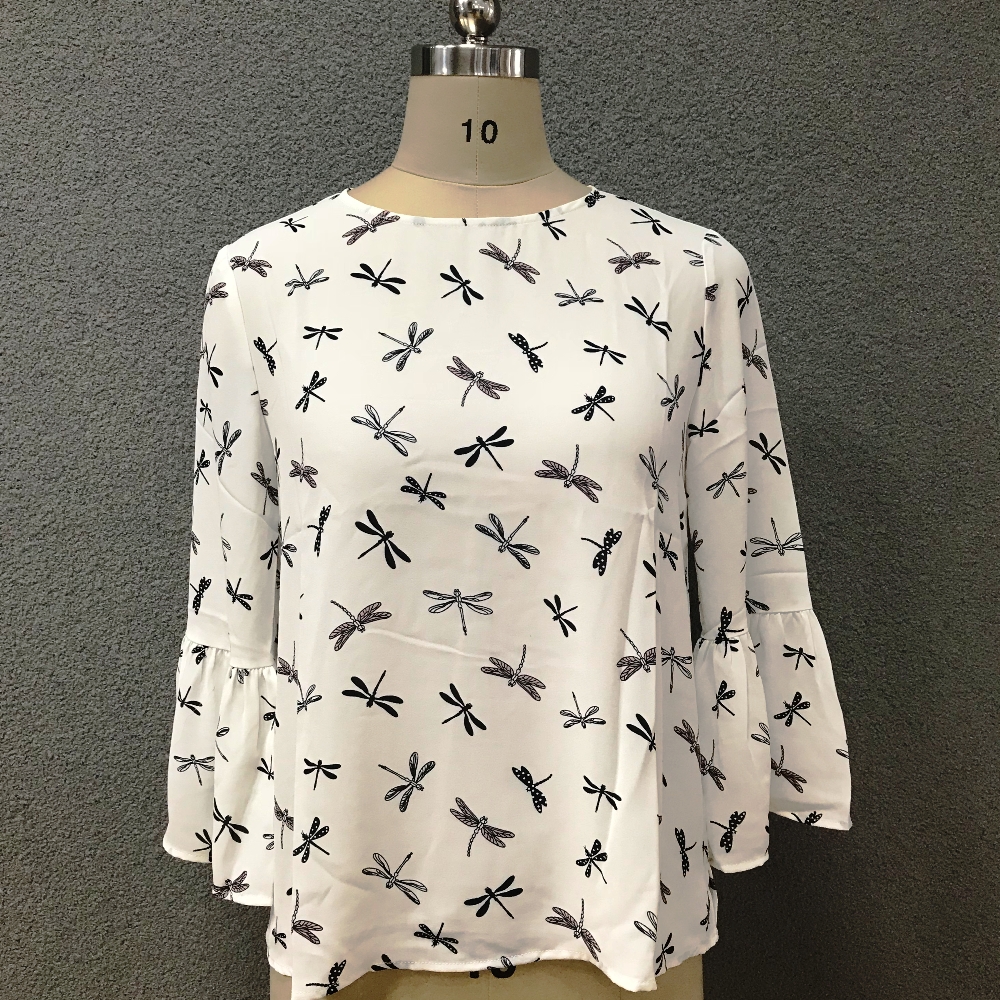 Women's polyester printed casual blouse