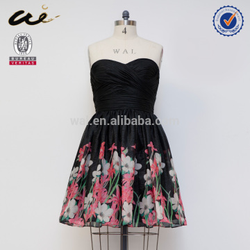 fashionable position print cocktail dress