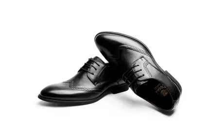 Wing tip Burnished Leather Men's shoes