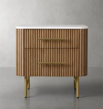 Luxury de luxe contemporain moderne Finnley 2 dessins top nauffe de nuit avec base en laiton en métal