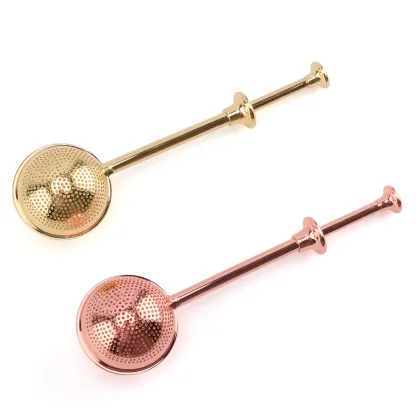 Stainless Steel Fine Mesh Gold Tea Ball Strainer for Loose Leaf Teas