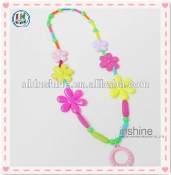 Plastic resin bead neon necklace , children jewelry , diy pendant necklace