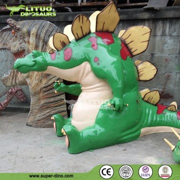 Customized Park Attractions Colorful Cartoon Dinosaur Satue