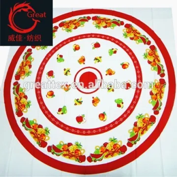 100% Poly mini matt round printed tablecloth for round table