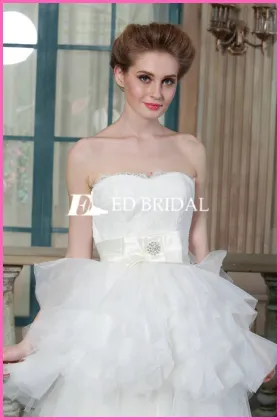 CE1477 Wholesale Cheap A-Line Strapless Puffy Chinese Wedding Dress 2015