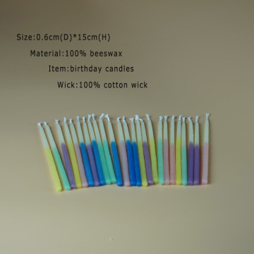 100% Beeswax Hand Made Dripped Birthday Cake Candles