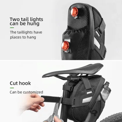 ROCKBROS Double Zipper Reflective Bicycle Saddle Bag