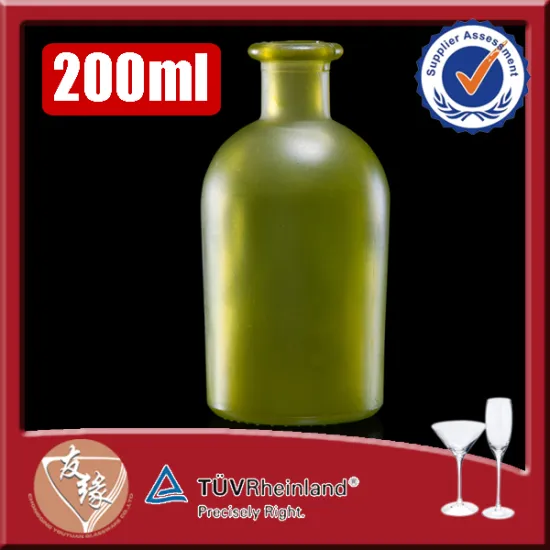 200ml Round Reed Diffuser Cork Top Green Glass Bottle for Sale