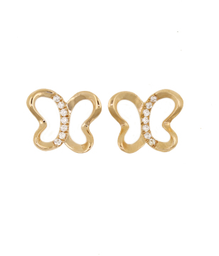 ต่างหูผีเสื้อ Charm Stud With Zircons