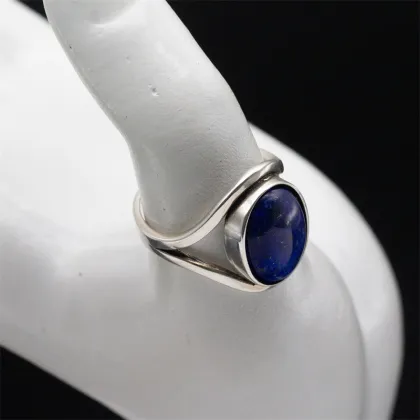 925 Sterling Silver Boho Hippie Lapis Lazuli Ring for Women