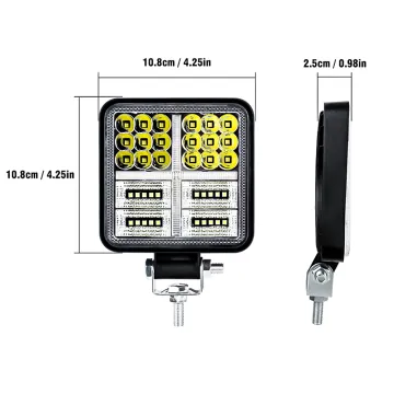 4 Inch Square Off-road Yellow Flash Ring LED Work Light