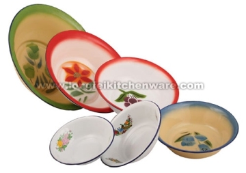 Enamel Ordinary Wash Basin Decorated