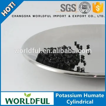 Worldful 100% Water Solubility Potassium Humate Shiny Cylindrical From Leonardite Natural Humic Acid Price