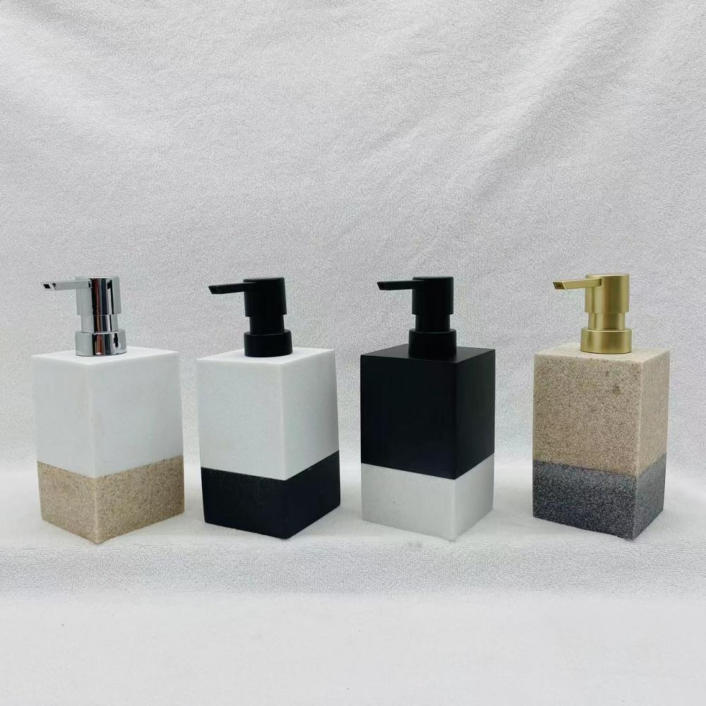 Customized dual color bath set resin bottle