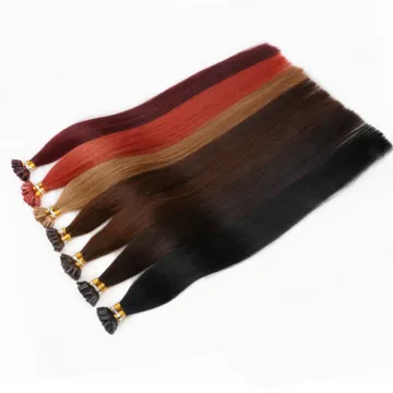Human hair extension ombre u tip dark red hair extensions keratin tip cold fusion ultrasonic hair machine