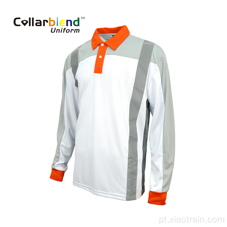 Camisa polo reflexiva Quick Dry White Hi Vis