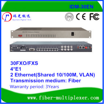 30 POTS (FXO/FXS) 4E1 2ETH Multiservice PCM Multiplexer