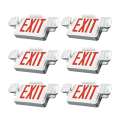 Double sided exit sign with twin lamp heads