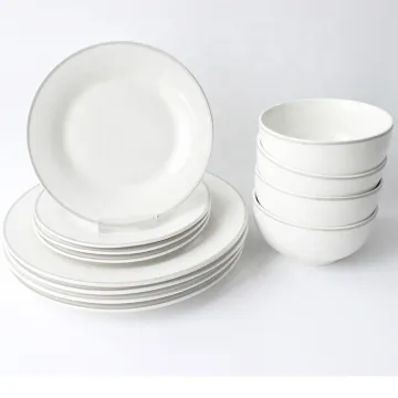 Good Quality 18pcs White Hotel Dinnerware Set