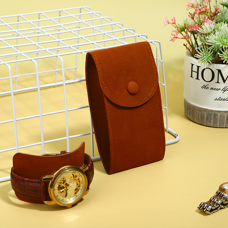Suede Leather Organizer Watch Travel Case