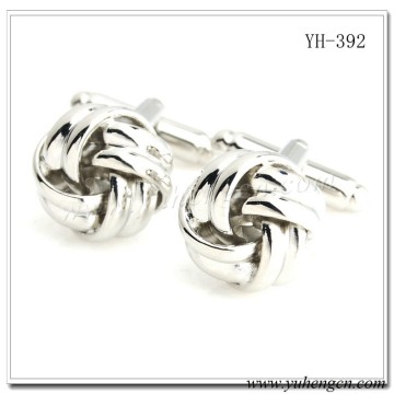 YH-392 Double Line Slilver Knot cufflinks for Men