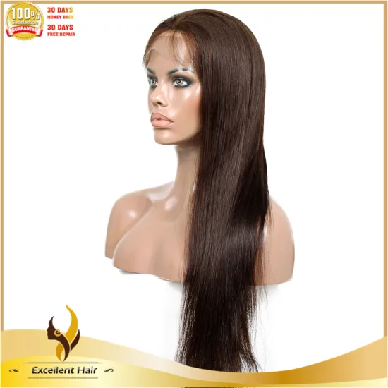 Factory in Qingdao coffee brown color virgin chinese girl hair front lace wig