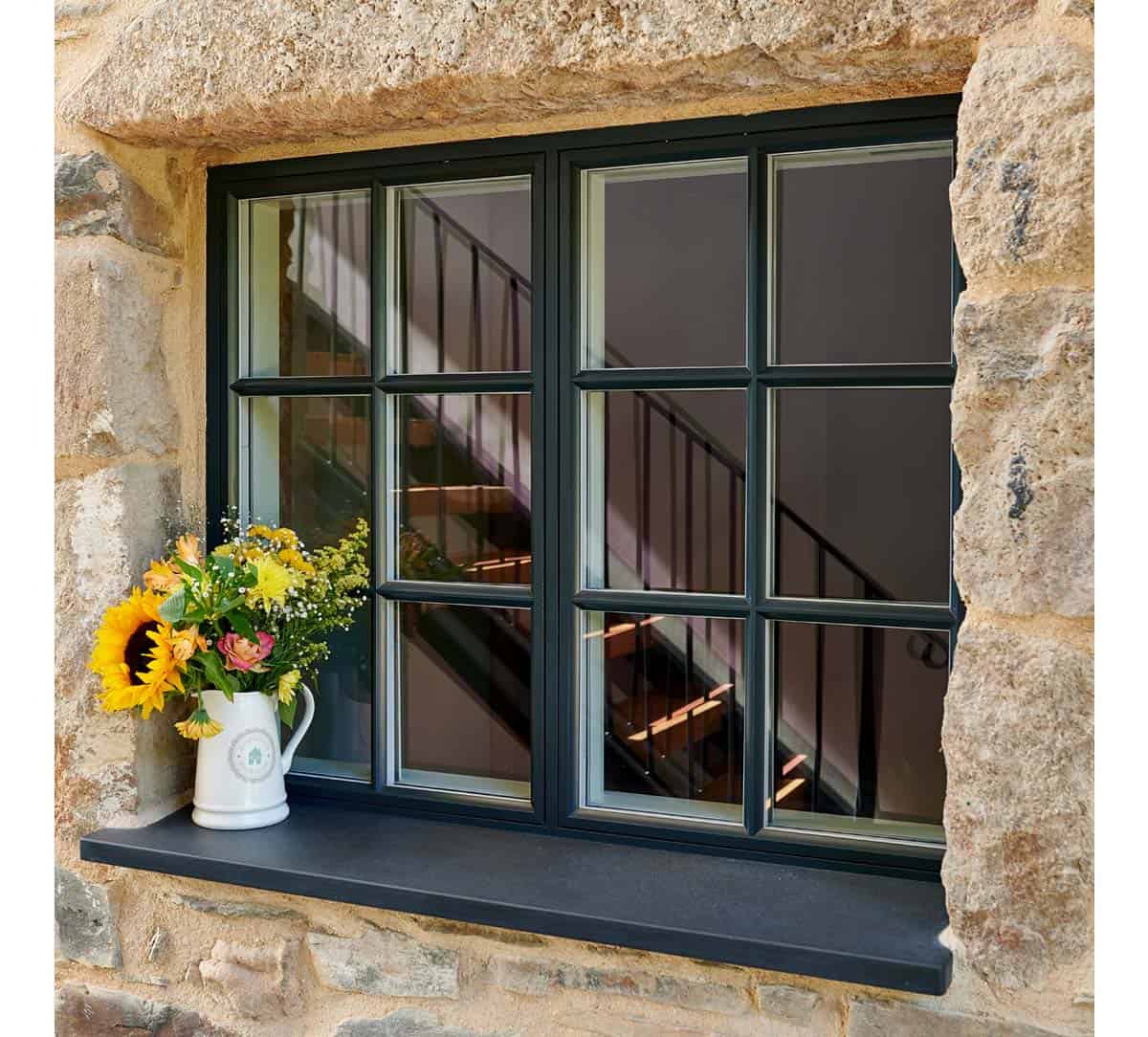 Grills fixed aluminum frame glass bullet proof window