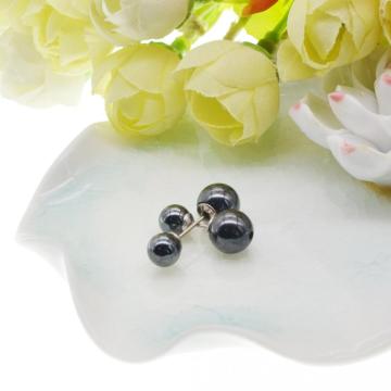 8MM Doulbe Magnetic Hematite Balls Stud Earrings