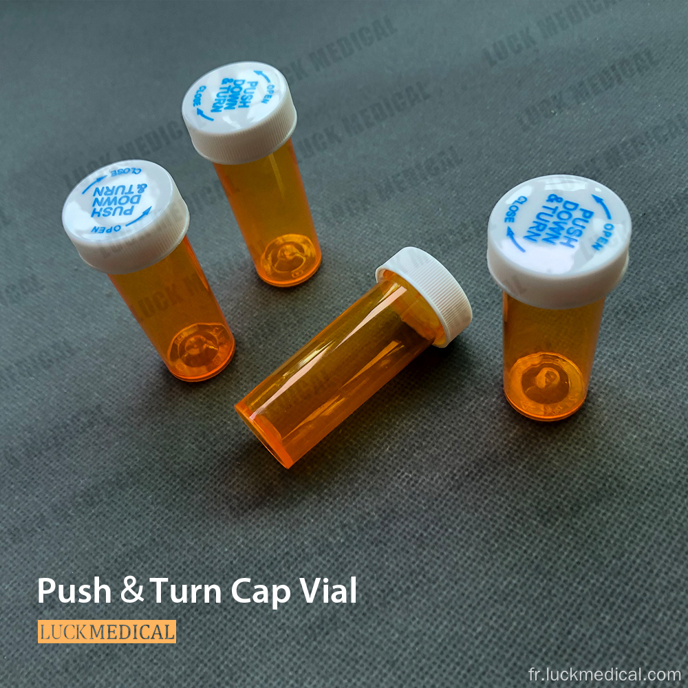 Vial Push &amp; Turn Cap pour enfant pour Medical