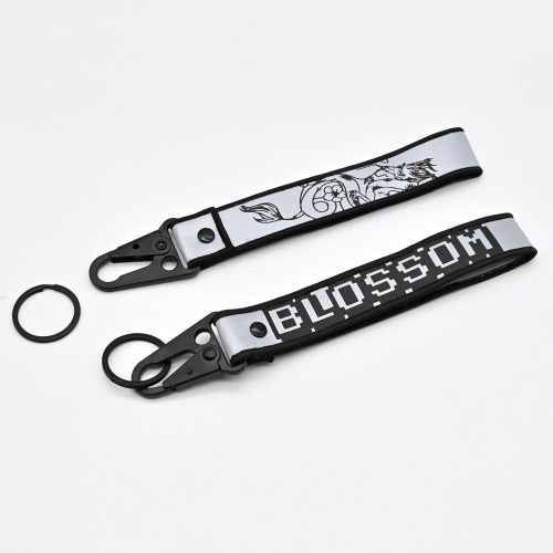 Reflective Anime Custom Carabiner Lanyard Wrist Strap