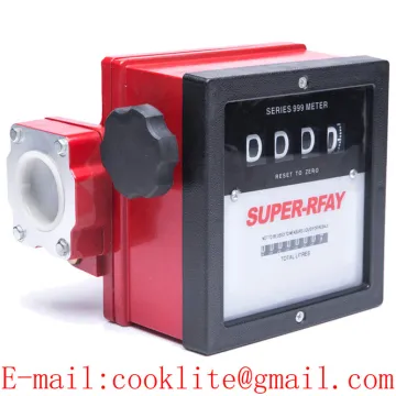 Aluminum 4-Digit Mechanical Diesel Fuel Flow Meter 1" or 1.5" Analog Flowmeter for Fuel Dispenser