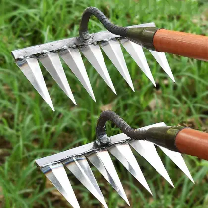 All Steel Hardened Hoe Garden Rake Tools for Lawn Care and Planting