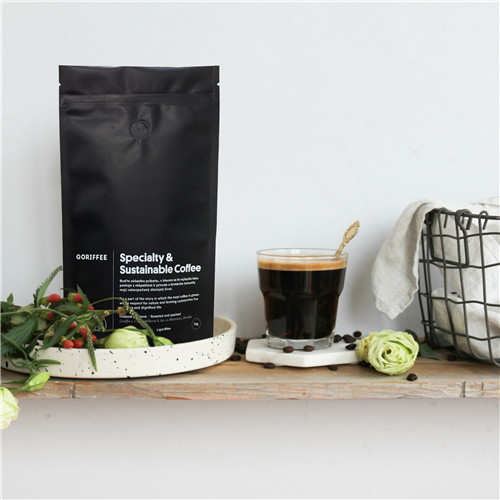 12 oz Black Coffee Bags with Degassing Valve