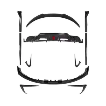 Turbo Aerokit Body Kit for Tesla Model 3 - Front Lip, Side Skirts, Rear Diffuser with Lights, Carbon Look (2017+)
