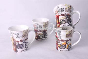 2015 new product ceramic mug with motorbike design