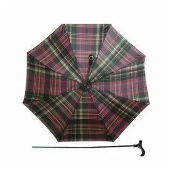 Crutch Umbrella for Old Men's, Aluminum Shaft, Measured 23-inch and Manual Open