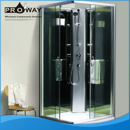 PROWAY 900*900*2200mm 5mm Blue Tempered Front Glass Shower Cabinet