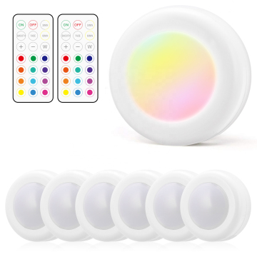 Hot Sale 6 Pack Wireless Remote Control RGB Multicolor LED Cabinet Lights