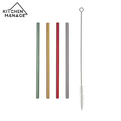 Curved and Straight Alumina Straw with Cleaning Brush