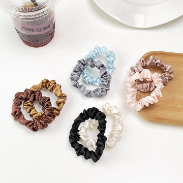 Μόδα κορεατικά πτυχωτή σατέν scrunchies αξεσουάρ μαλλιών για τις γυναίκες