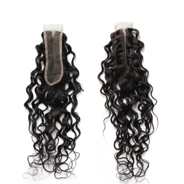 Cheap Cuticle Aligned Original Water Wave Preplucked Deep Long Middle Part 2X6 Kim Kardashian Closures
