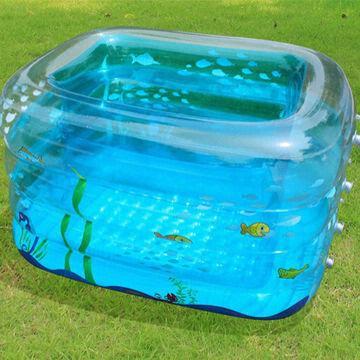 Baby inflatable bathtub with 4 ring